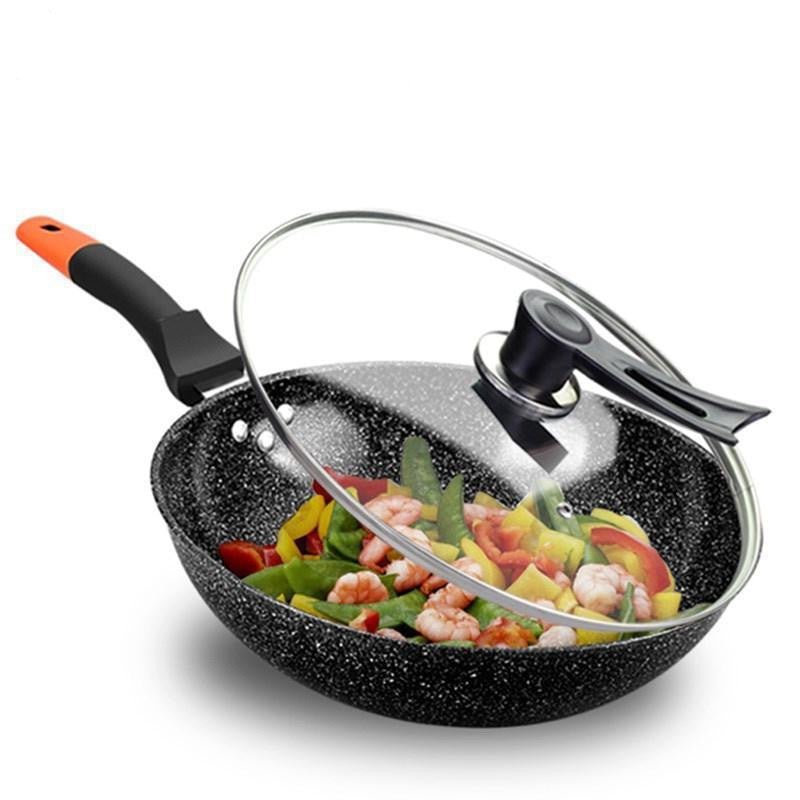 Stainless Steel Home Cooking Frying Pan With Cover - Weriion