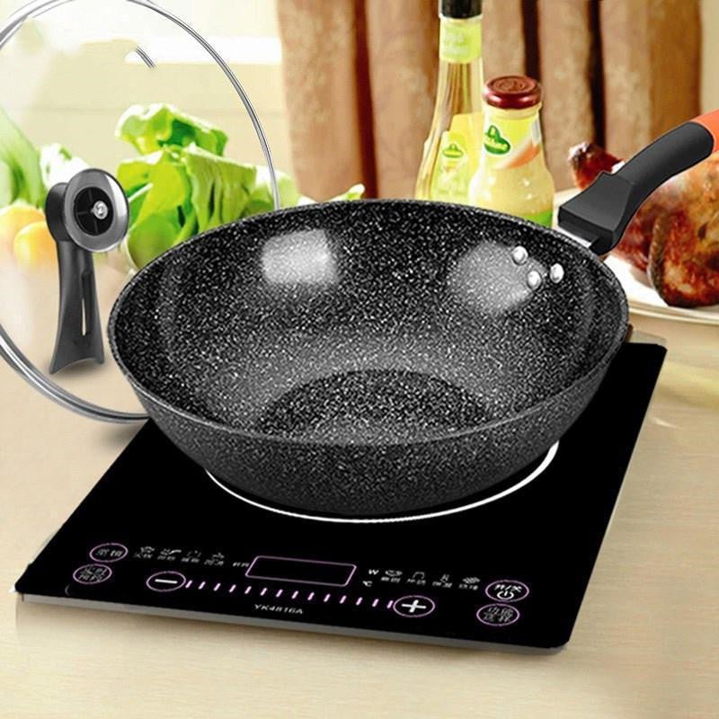 Stainless Steel Home Cooking Frying Pan With Cover - Weriion