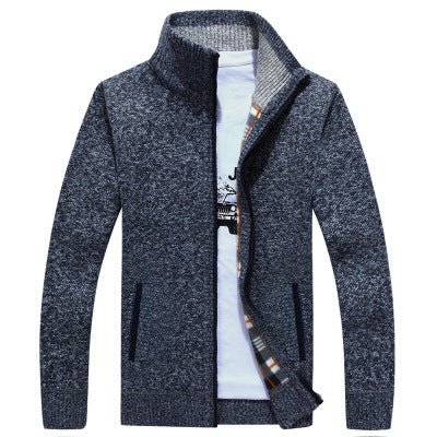 Stand Collar Men's Cardigan Sweater - Weriion