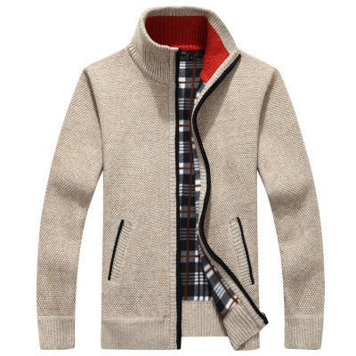 Stand Collar Men's Cardigan Sweater - Weriion