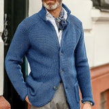 Stand Up Collar Cardigan Men Knitted Sweaters - Weriion