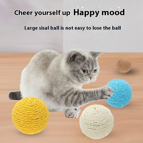 String Sisal Ball Self - Help Relieving Stuffy Funny Cat Toy - Weriion