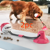 Sucker Drawstring Pet Food Dispensing Dog Ball Chew Toys - Weriion