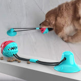 Sucker Drawstring Pet Food Dispensing Dog Ball Chew Toys - Weriion