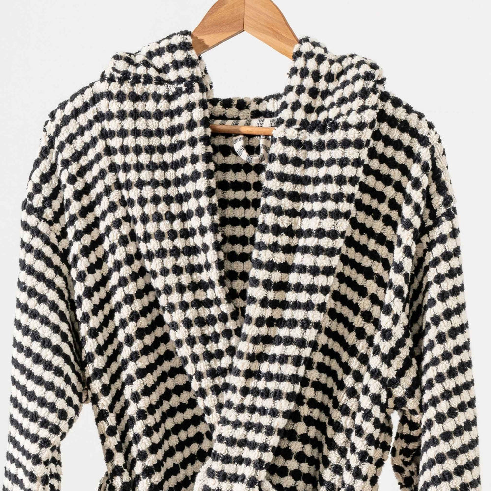 Luxurious Black And White Robe