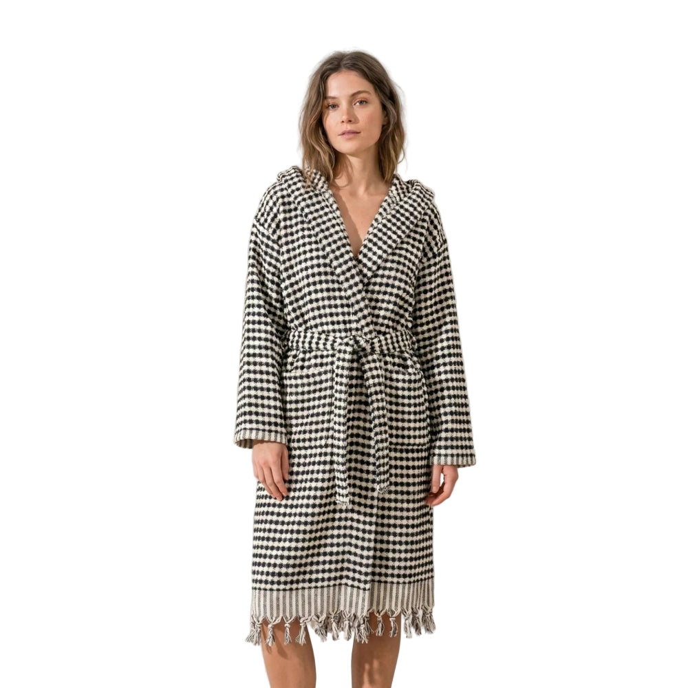 Luxurious Black And White Robe