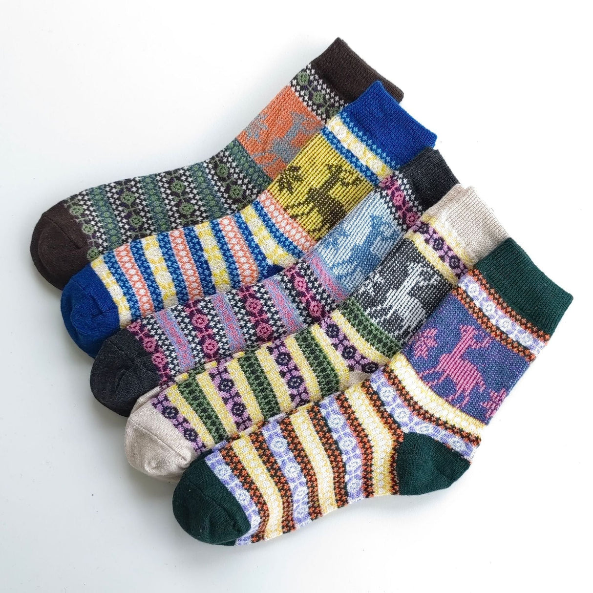 Thick Knitted Winter Wool Socks With Medium Tube - Weriion