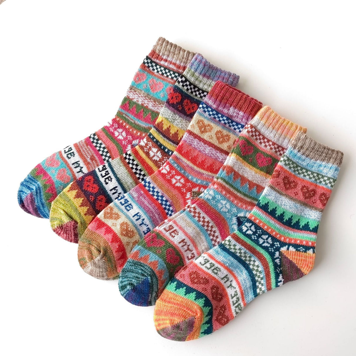 Thick Knitted Winter Wool Socks With Medium Tube - Weriion