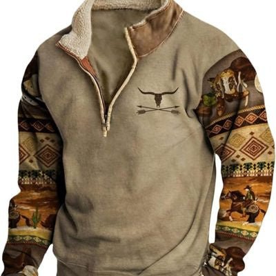 Thick Warm Standing Collar Zipper Sweater For Men - Weriion