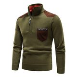 Thickened Pullover Zipper Chest Pocket Sweater For Men - Weriion