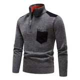 Thickened Pullover Zipper Chest Pocket Sweater For Men - Weriion