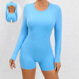 Tight Long Sleeve Open Back Fitness Gym Exercise Sport Jumpsuit For Women - Weriion