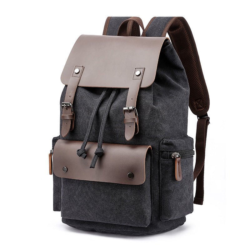 Unisex Casual Business Laptop Bag With Buckle Drawstring Backpack - Weriion