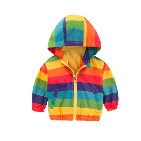 Unisex Hooded Rainbow Jacket For Kids - Weriion