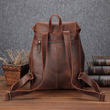 Unisex Leather Large Capacity Leisure Travel Bag Backpack - Weriion