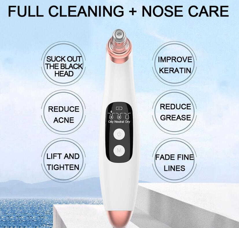 USB Electric Vacuum Suction Blackhead Remover With LED Display For Deep Pore Cleansing - Weriion