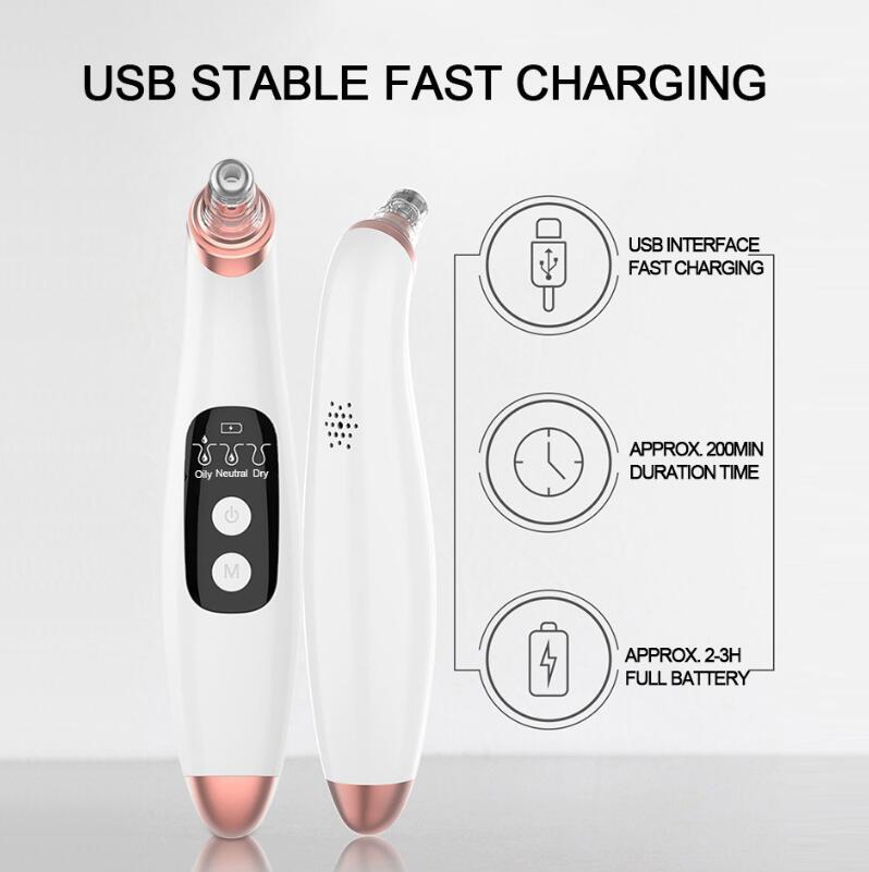 USB Electric Vacuum Suction Blackhead Remover With LED Display For Deep Pore Cleansing - Weriion