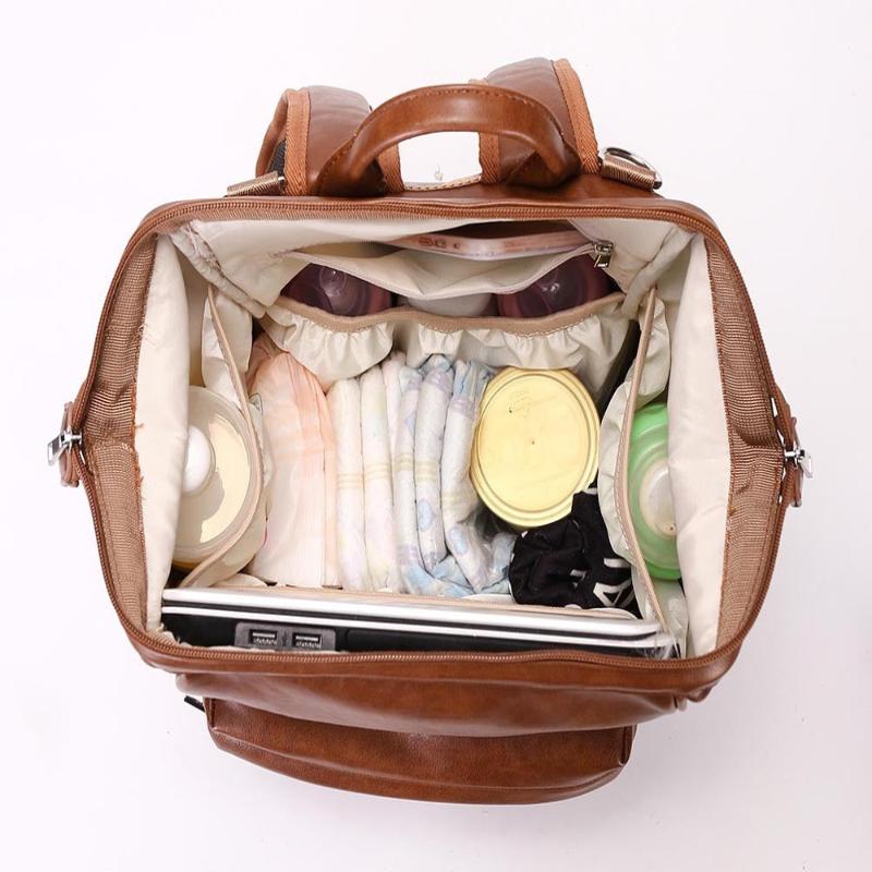 Versatile Leather Mommy Parent Diaper Bag Backpack - Weriion