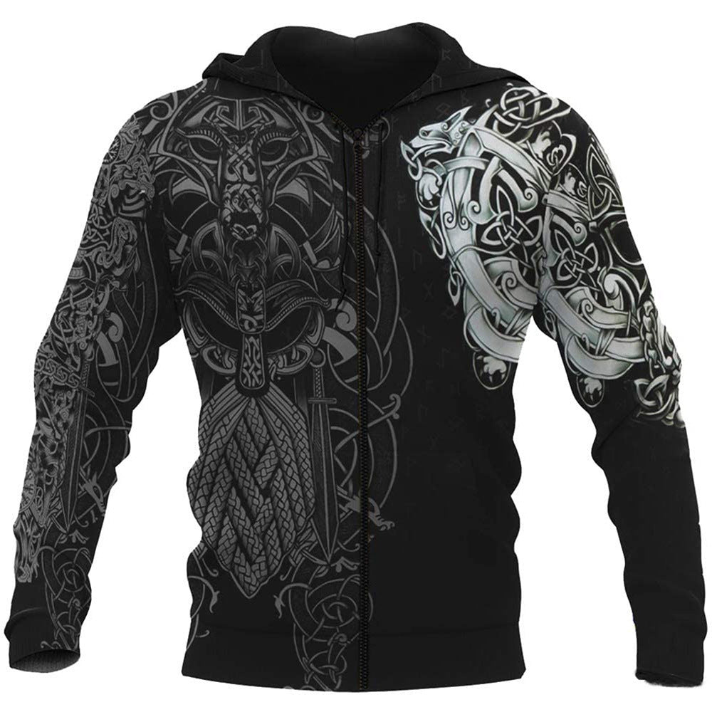 Viking Warrior Printed Hoodies Sweatshirts - Weriion