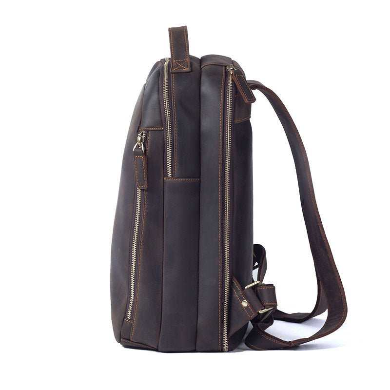 Vintage Cowhide Leather Backpack For Men - Weriion