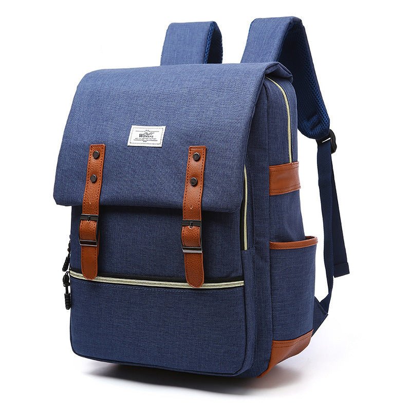 Vintage Fashion Unisex Lapop Computer USB Charging Backpack - Weriion