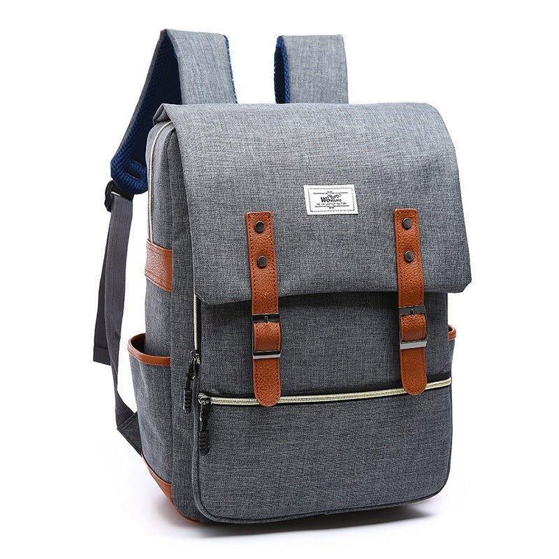 Vintage Fashion Unisex Lapop Computer USB Charging Backpack - Weriion