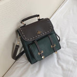 Vintage Small Elegant PU Leather Women's Backpacks - Weriion