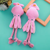 Vocal Bite - Resistant Octopus Teeth Cleaning Interactive Pet Dog Plush Chew Toy - Weriion