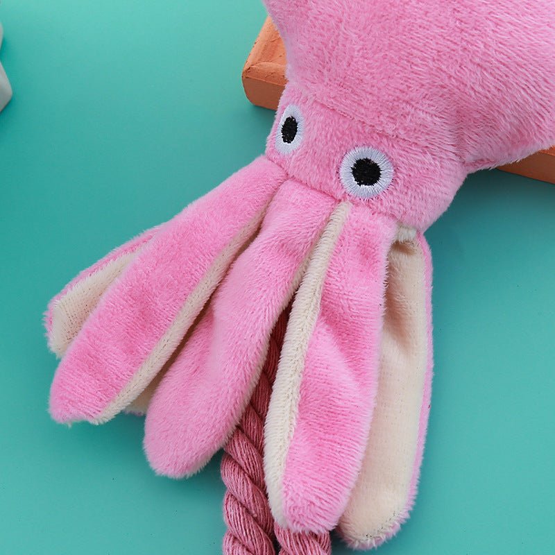 Vocal Bite - Resistant Octopus Teeth Cleaning Interactive Pet Dog Plush Chew Toy - Weriion