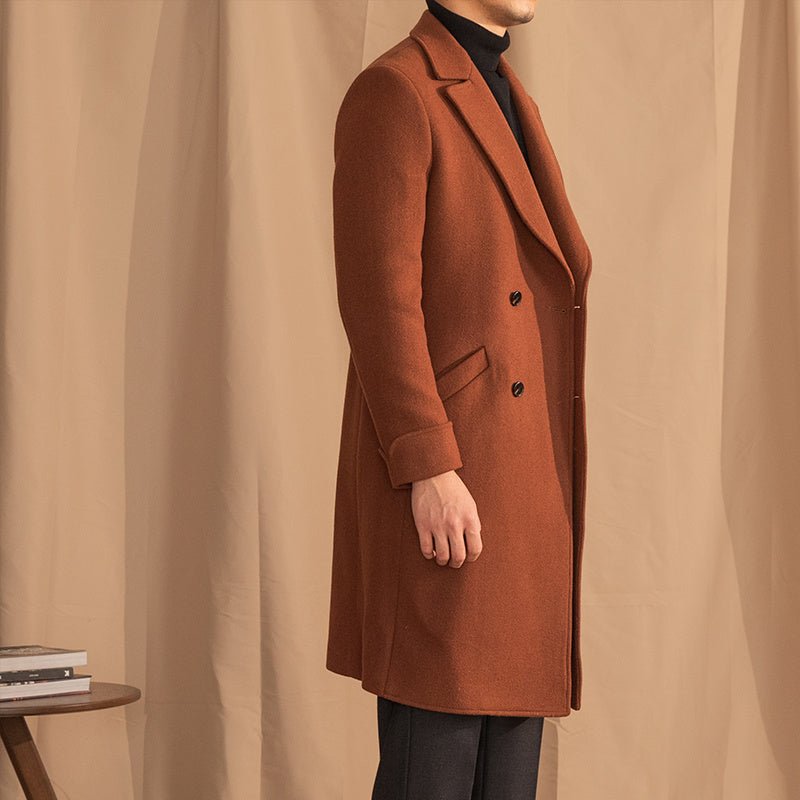 Warm Mid - Length Wool Coat For Men - Weriion