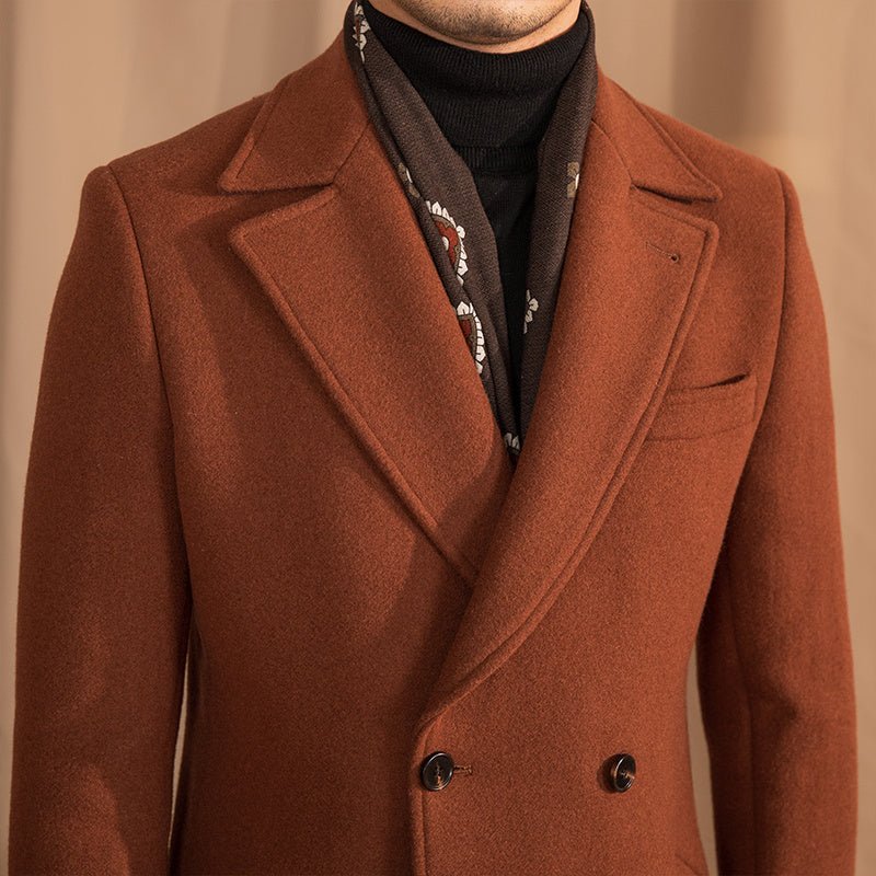 Warm Mid - Length Wool Coat For Men - Weriion