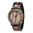 Waterproof Business Wood & Stainless Steel Quartz Watch - Weriion