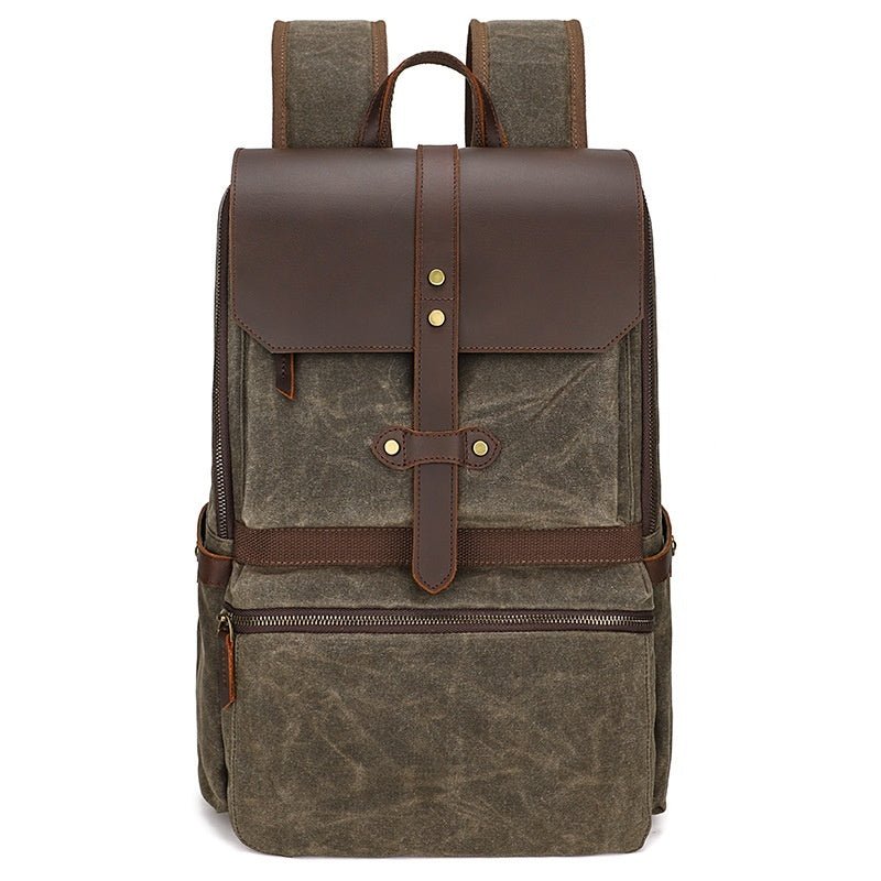 Waterproof Canvas & Leather Unisex Bag Backpack - Weriion