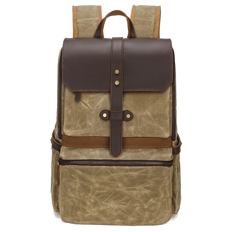 Waterproof Canvas & Leather Unisex Bag Backpack - Weriion