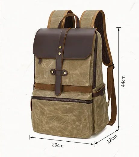 Waterproof Canvas & Leather Unisex Bag Backpack - Weriion