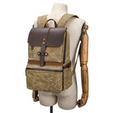 Waterproof Canvas & Leather Unisex Bag Backpack - Weriion