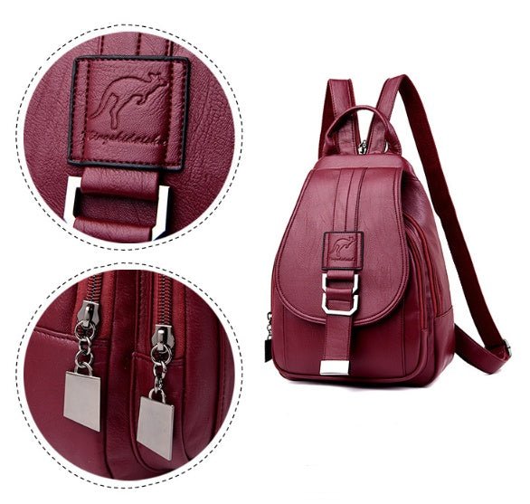 Waterproof PU Leather Bag Women's Backpack - Weriion