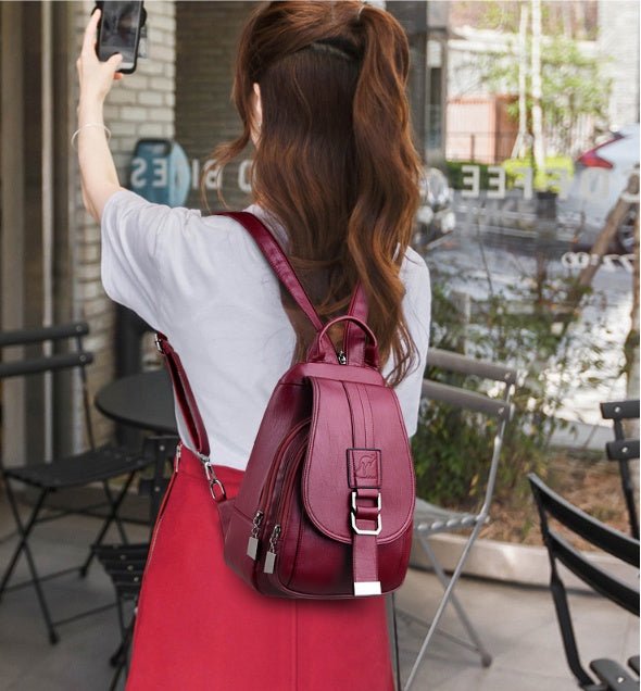 Waterproof PU Leather Bag Women's Backpack - Weriion