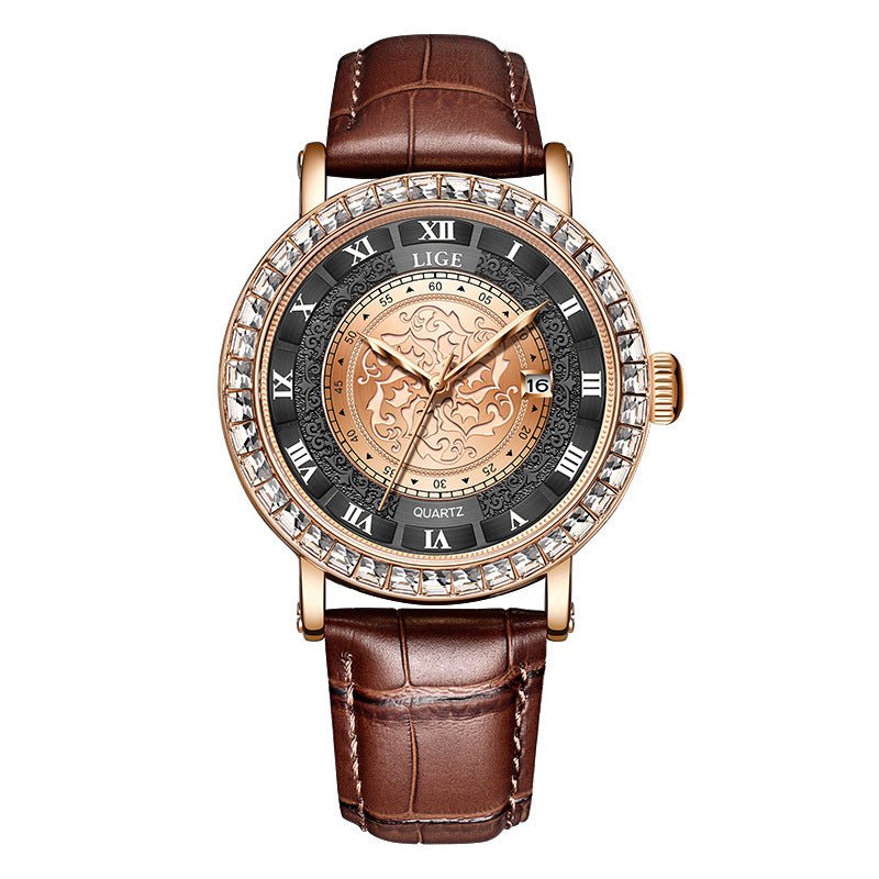 Waterproof Quartz Watch With Leather Strap - Weriion