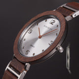 Waterproof Wooden Quartz Watch For Women With Stainless Steel Buckle - Weriion