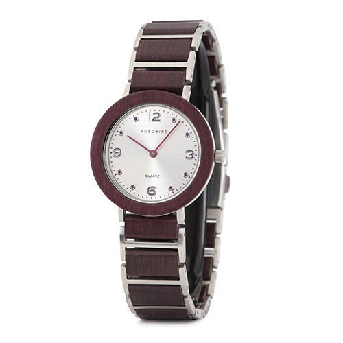 Waterproof Wooden Quartz Watch For Women With Stainless Steel Buckle - Weriion