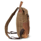 Wear - Resistant Oil Wax Canvas Backpack With Top Layer Leather Travel Bag - Weriion