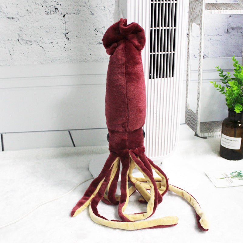 Wine Red Squid Octopus Plush Toy - Weriion