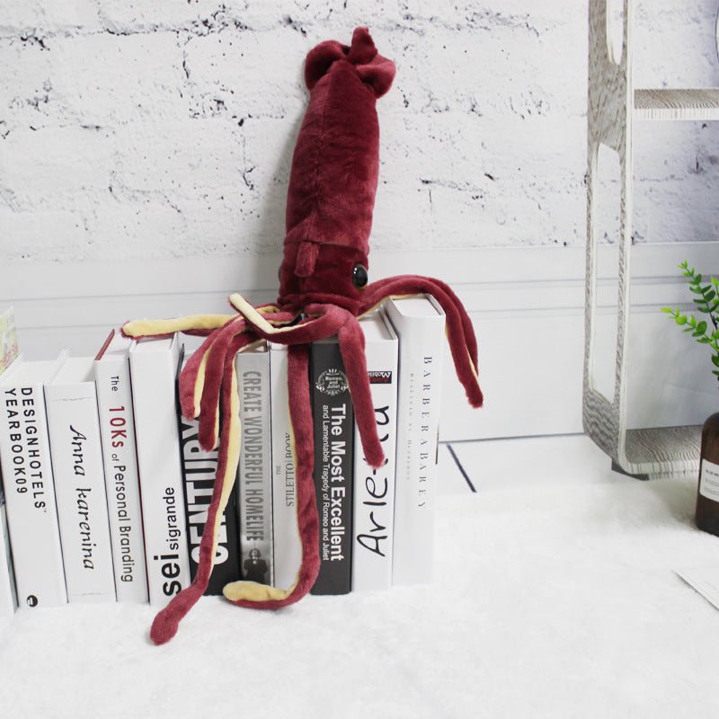 Wine Red Squid Octopus Plush Toy - Weriion