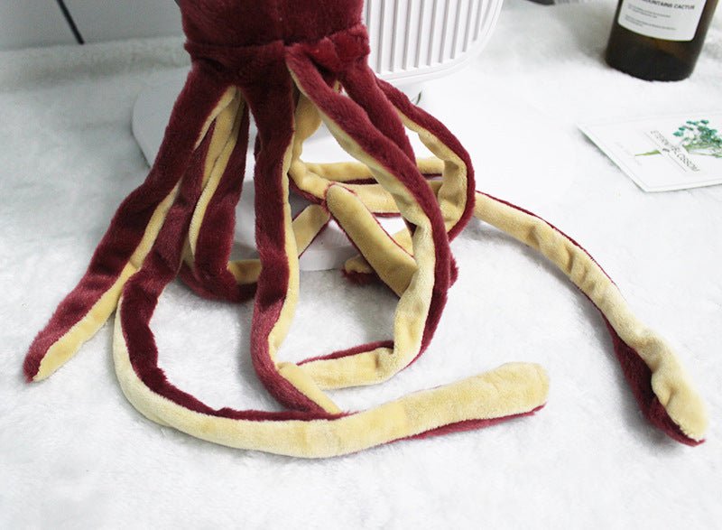 Wine Red Squid Octopus Plush Toy - Weriion