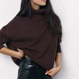 Winter Turtleneck Sweater Fashion Personality Long Sleeve Knitted Top Women's Clothing - Weriion