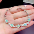 Women's 925 Sterling Silver Bracelets With Inlaid Natural Opal Gemstones - Weriion