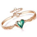 Women's Adjustable Bracelets With Heart Shaped Gems - Weriion