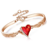 Women's Adjustable Bracelets With Heart Shaped Gems - Weriion