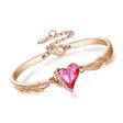 Women's Adjustable Bracelets With Heart Shaped Gems - Weriion